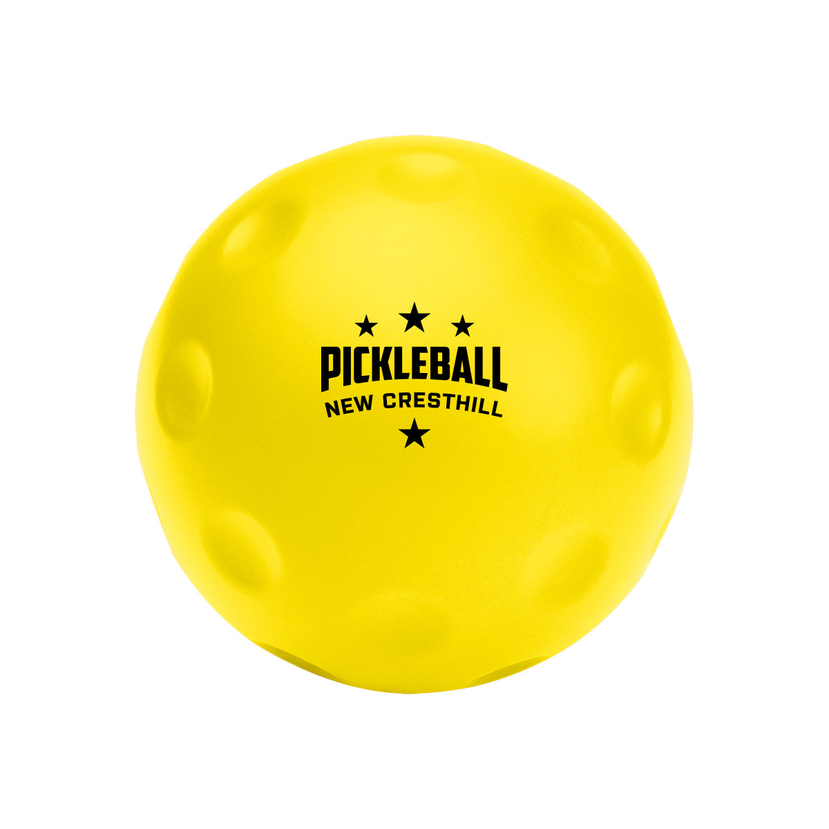 Stress Reliever Shaped Like a Pickleball - Yellow - Pad Print