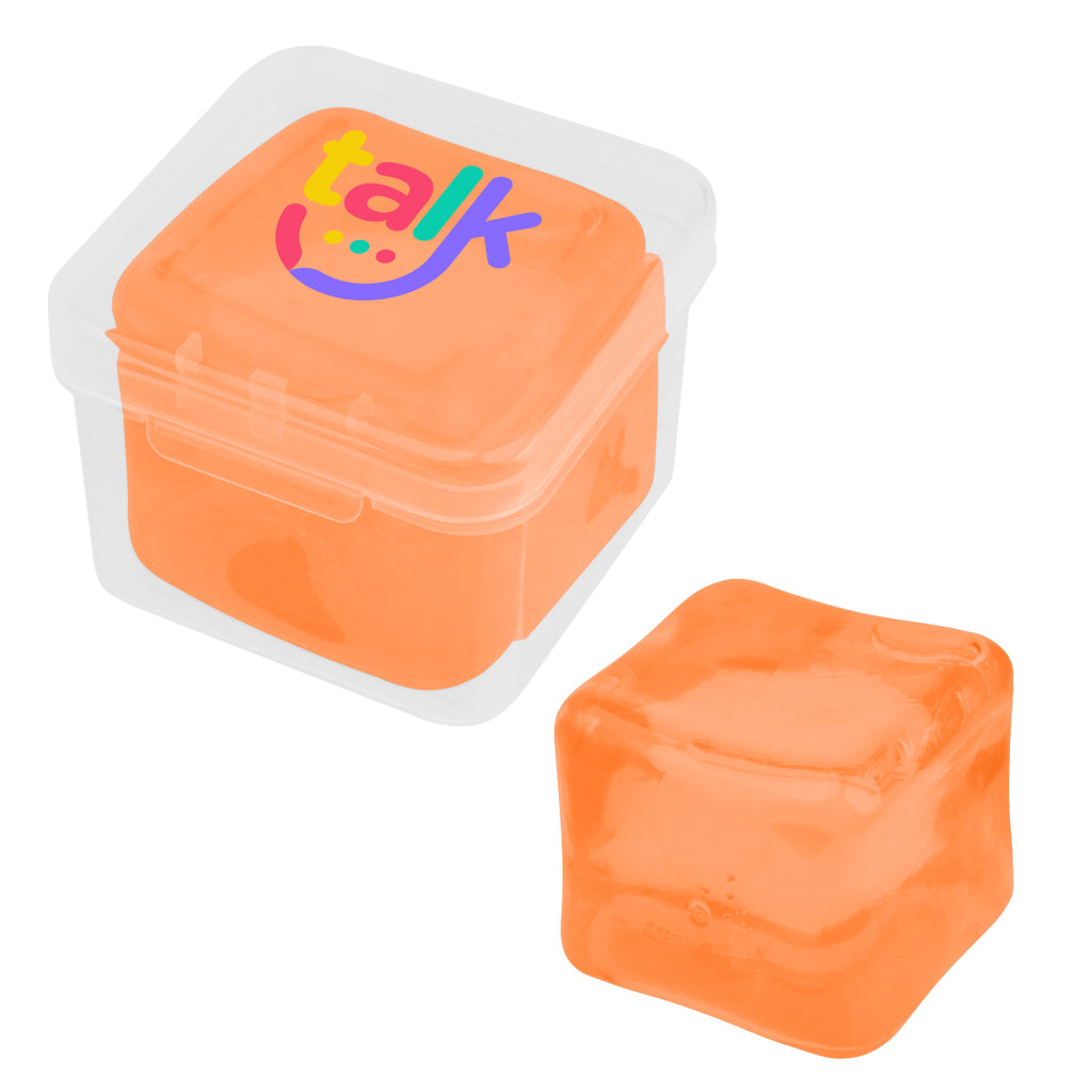 Stress Toy, Squishy Cube - Orange - Full Color