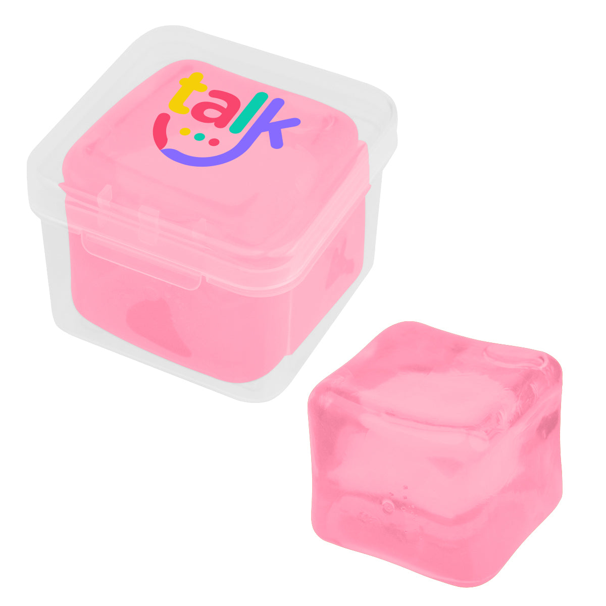 Stress Toy, Squishy Cube - Pink - Full Color