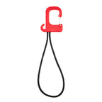 Stretch Cord Hook and Carabiner - Red - Back