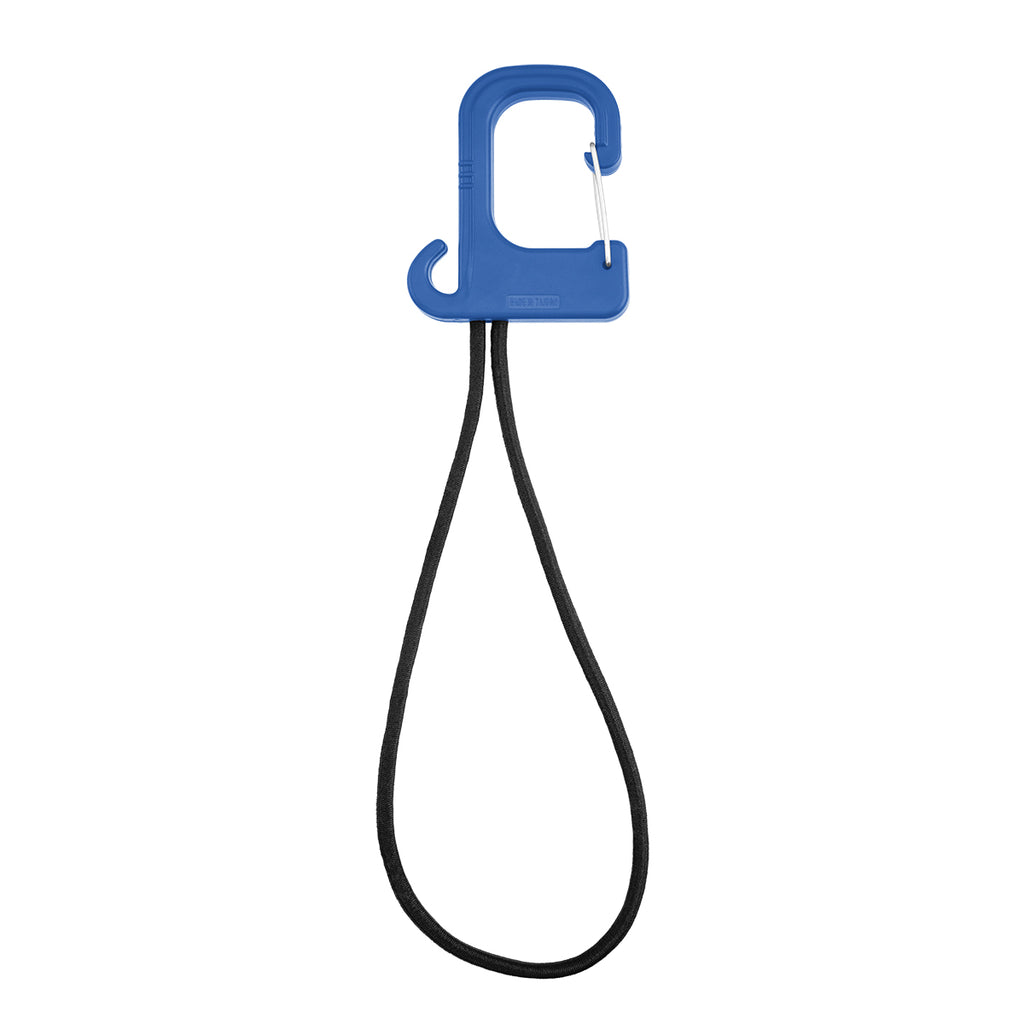 Stretch Cord Hook and Carabiner - Royal Blue - Back