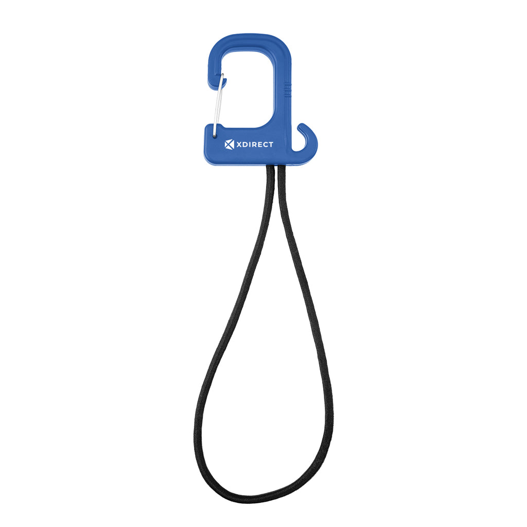 Stretch Cord Hook and Carabiner - Royal Blue - Pad Print