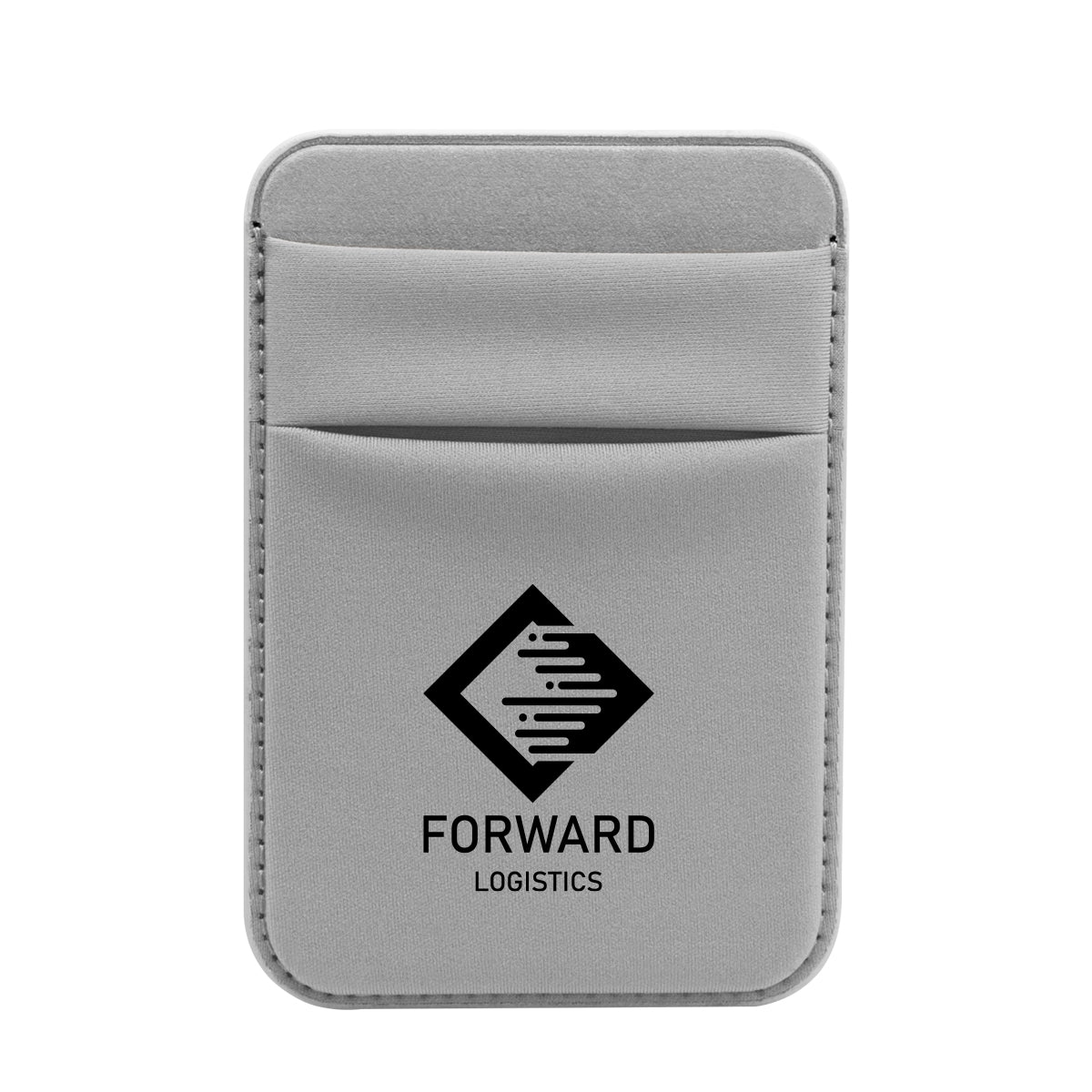 Stretch Phone Wallet, Magnetic - Gray - Silk Screen