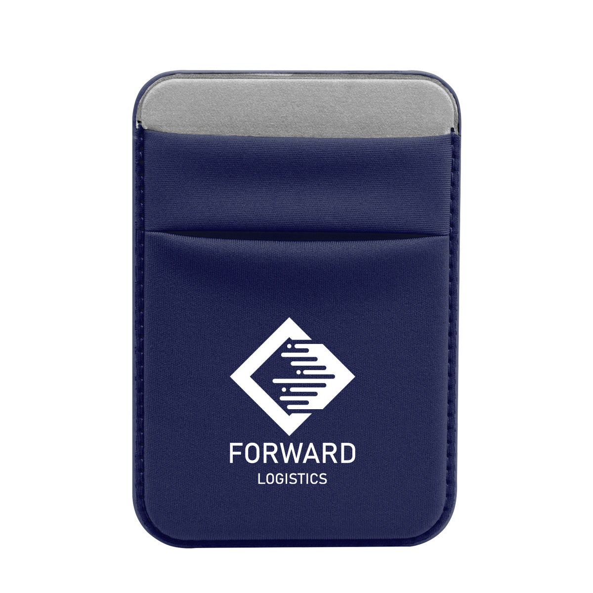 Stretch Phone Wallet, Magnetic - Navy - Silk Screen