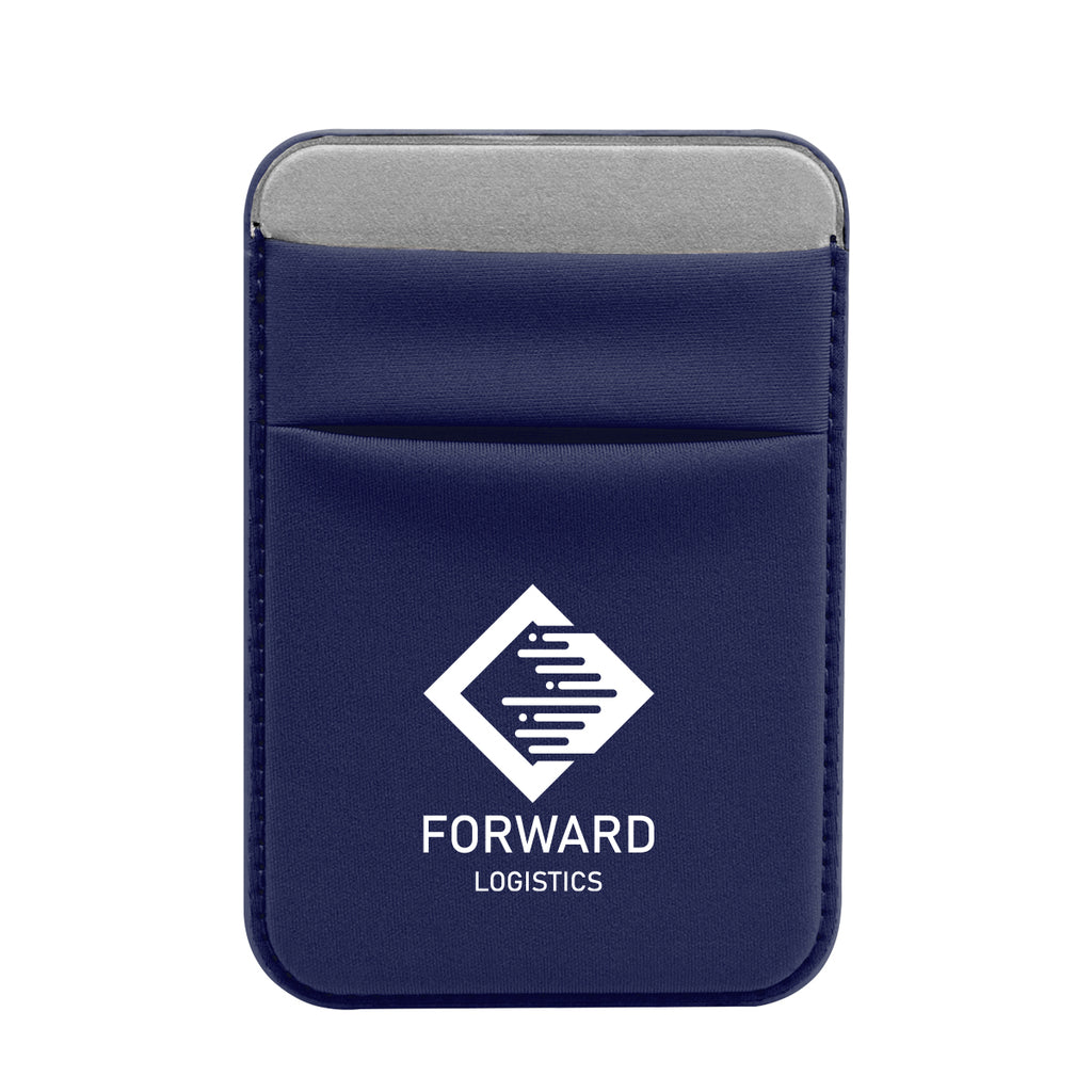 Stretch Phone Wallet, Magnetic - Navy - Silk Screen