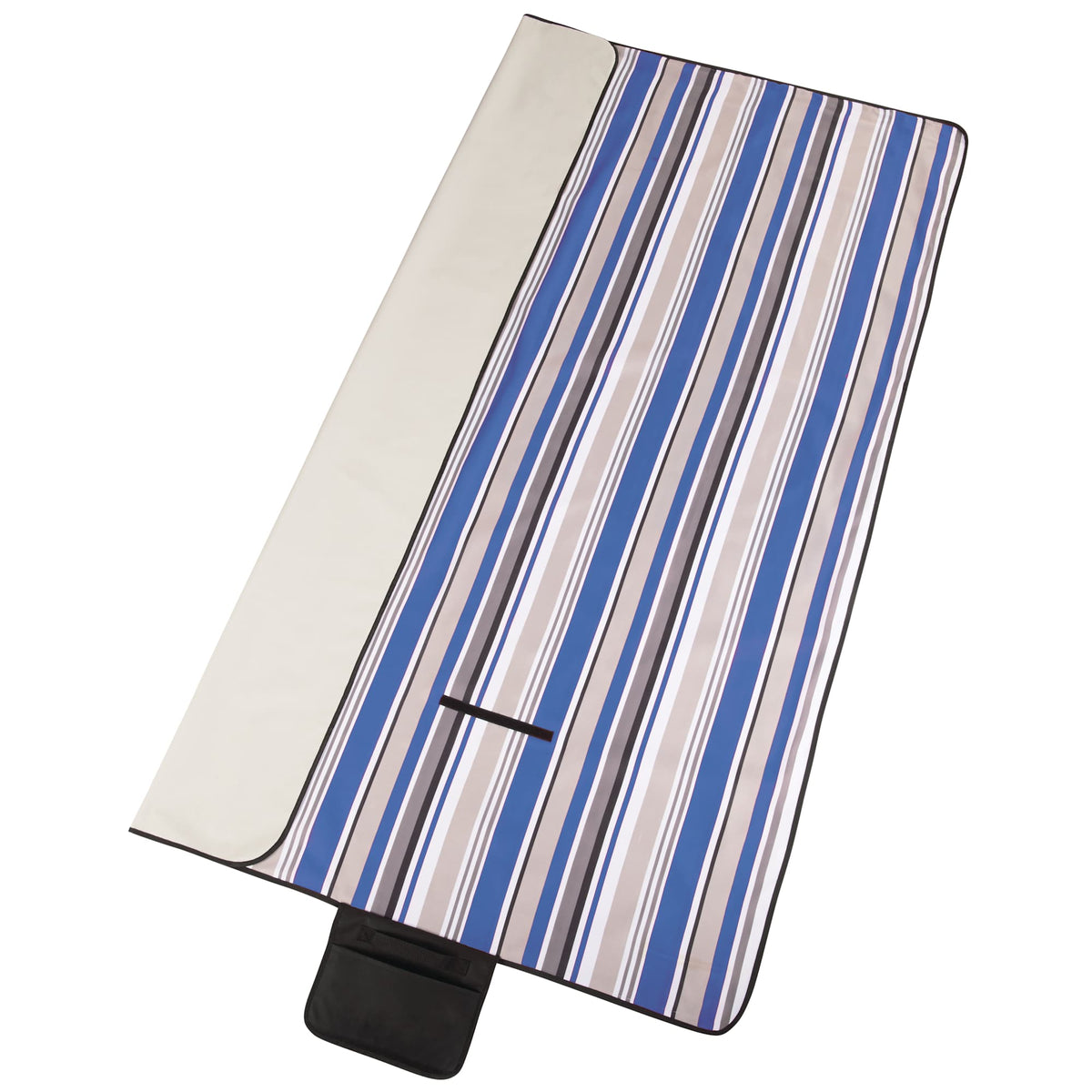 Striped Picnic and Beach Blanket, 60 x 80 Inches Embroidery - Royal - Photo 2