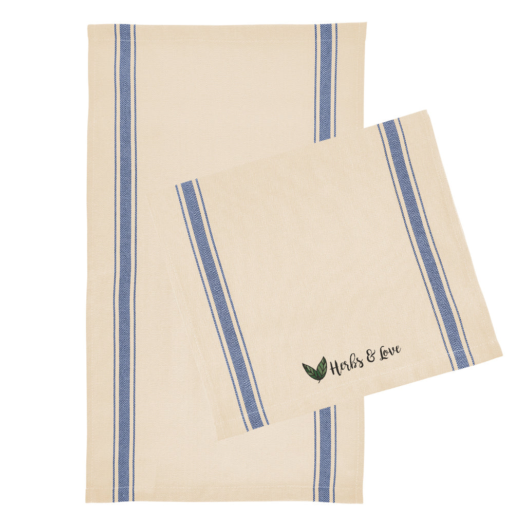 Striped Tea Towel in Cotton Embroidery - Colorbrite