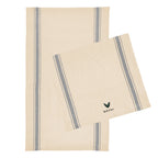 Striped Tea Towel in Cotton Embroidery - Gray - Embroidery