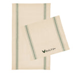 Striped Tea Towel in Cotton - Olive - Colorbrite