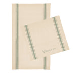 Striped Tea Towel in Cotton - Olive - Silk Screen