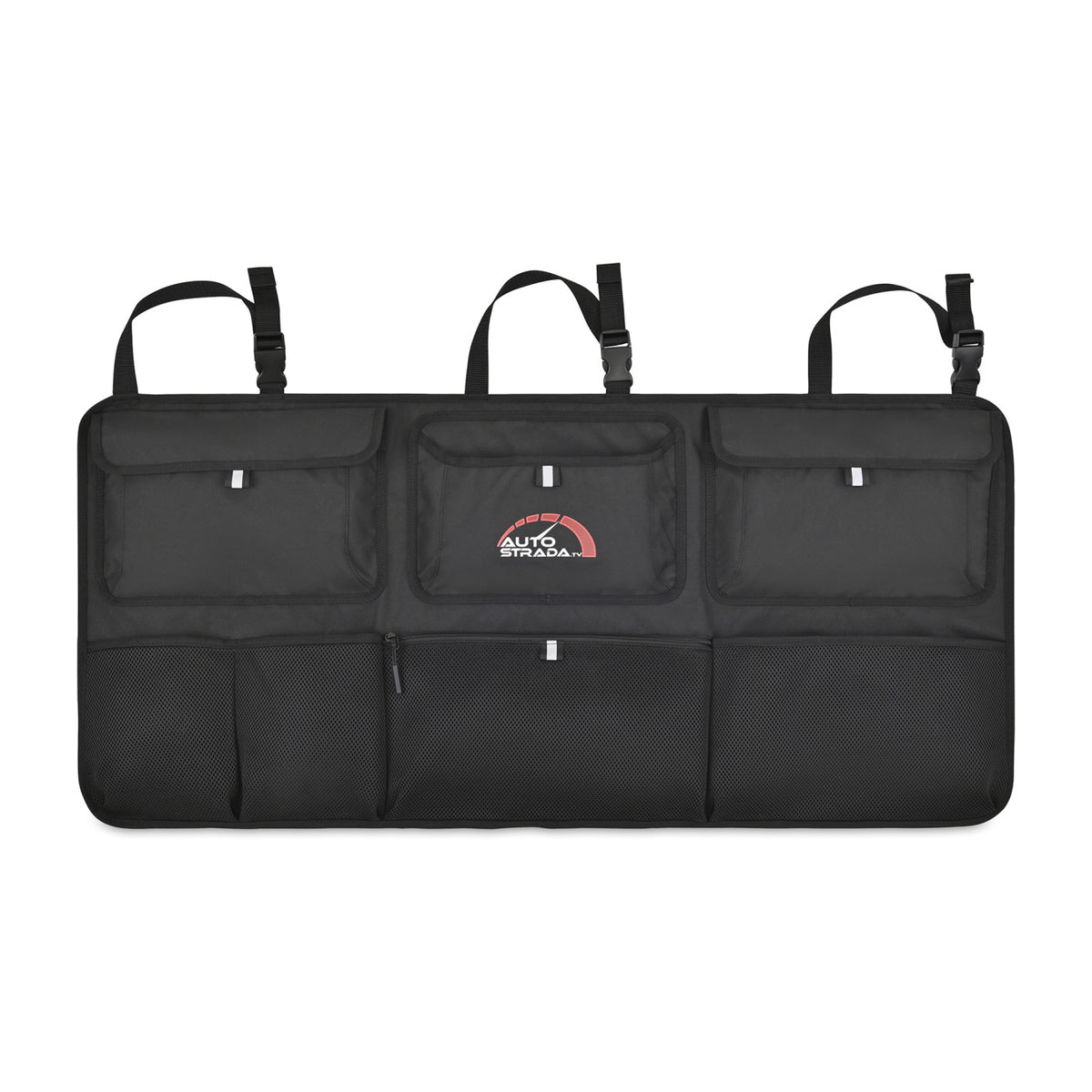 Structure Backseat Organizer in Recycled PET Embroidery - Black - View 1