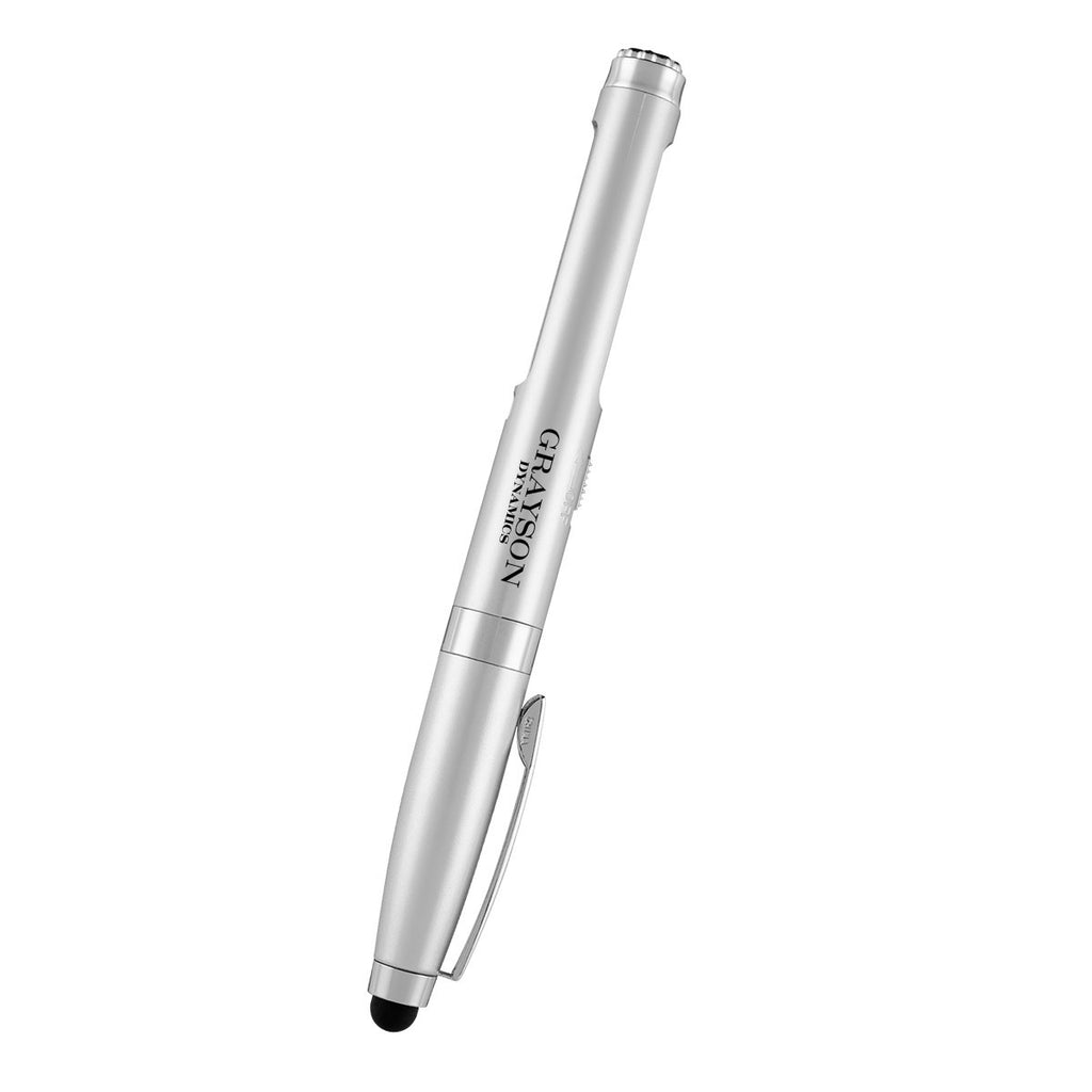 Stylus Pen in Recycled ABS, Four-Way - Silver - Pad Print