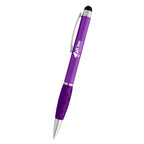 Stylus Pen with Crisscross Grip - Purple - Silk Screen