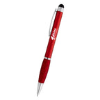 Stylus Pen with Crisscross Grip - Red - Silk Screen