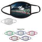 Sublimation Face Mask, Two Ply - White/navy