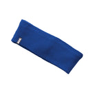 Succinct Rib Knit Headband and Neck Warmer Embroidery - New Royal - Front Flat