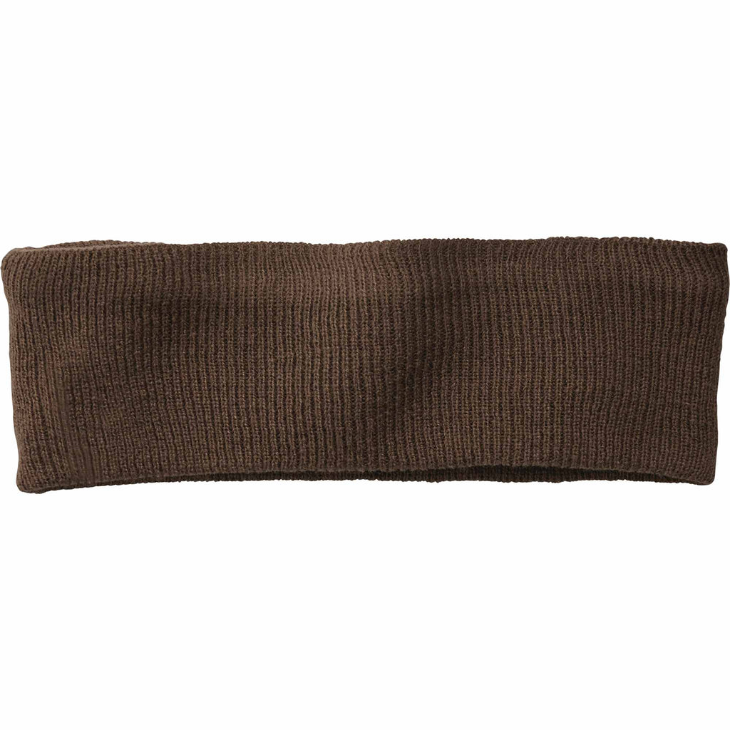 Succinct Rib Knit Headband and Neck Warmer Embroidery - Oak - Front Flat 2