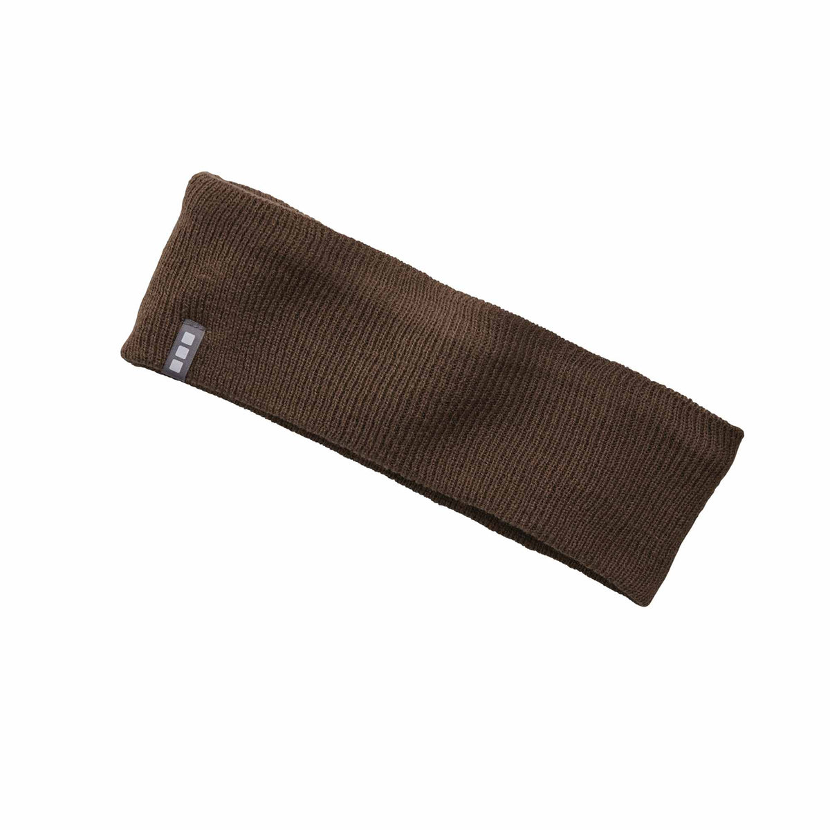 Succinct Rib Knit Headband and Neck Warmer Embroidery - Oak - Front Flat