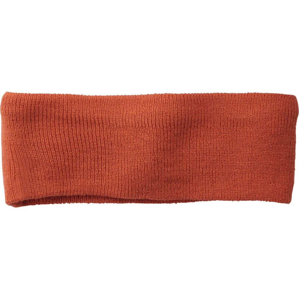 Succinct Rib Knit Headband and Neck Warmer Embroidery - Saffron - Front Flat 2