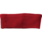Succinct Rib Knit Headband and Neck Warmer Embroidery - Team Red - Front Flat 2