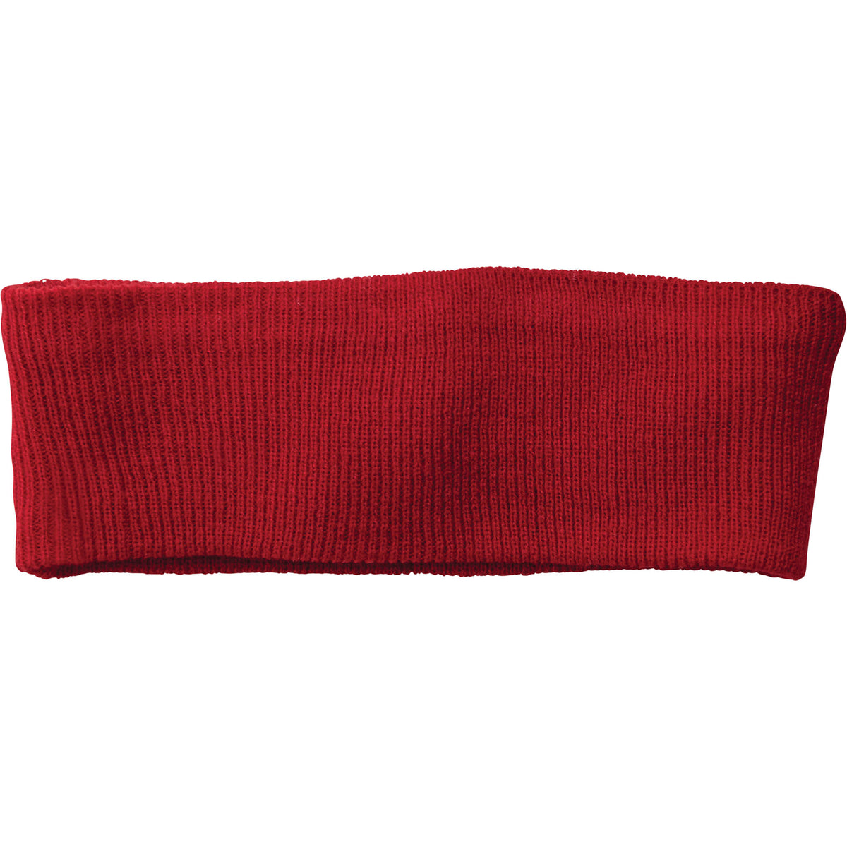 Succinct Rib Knit Headband and Neck Warmer Embroidery - Team Red - Front Flat 2