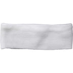 Succinct Rib Knit Headband and Neck Warmer Embroidery - White - Front Flat 2