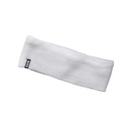 Succinct Rib Knit Headband and Neck Warmer Embroidery - White - Front Flat