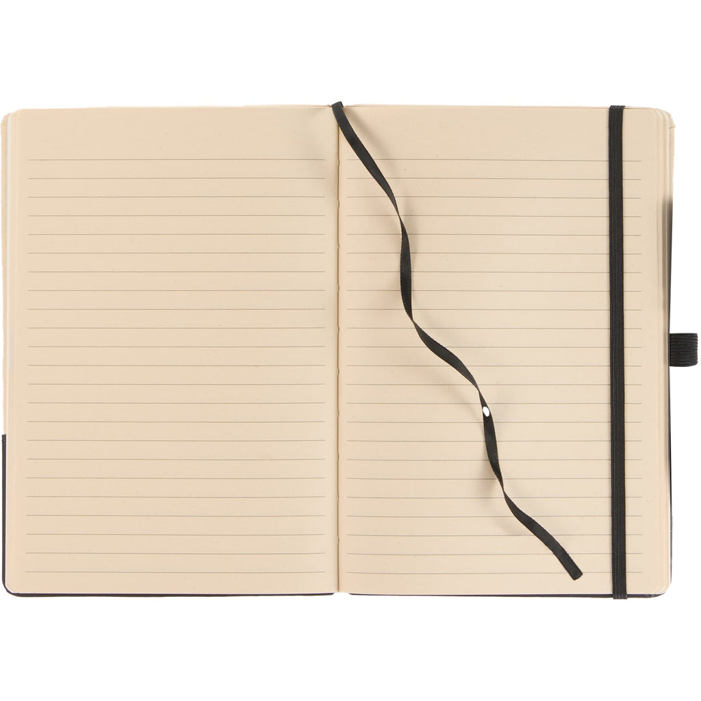 Sugarcane Paper Hardcover Notebook, 5.5 x 8.5 Inches - Black - Open