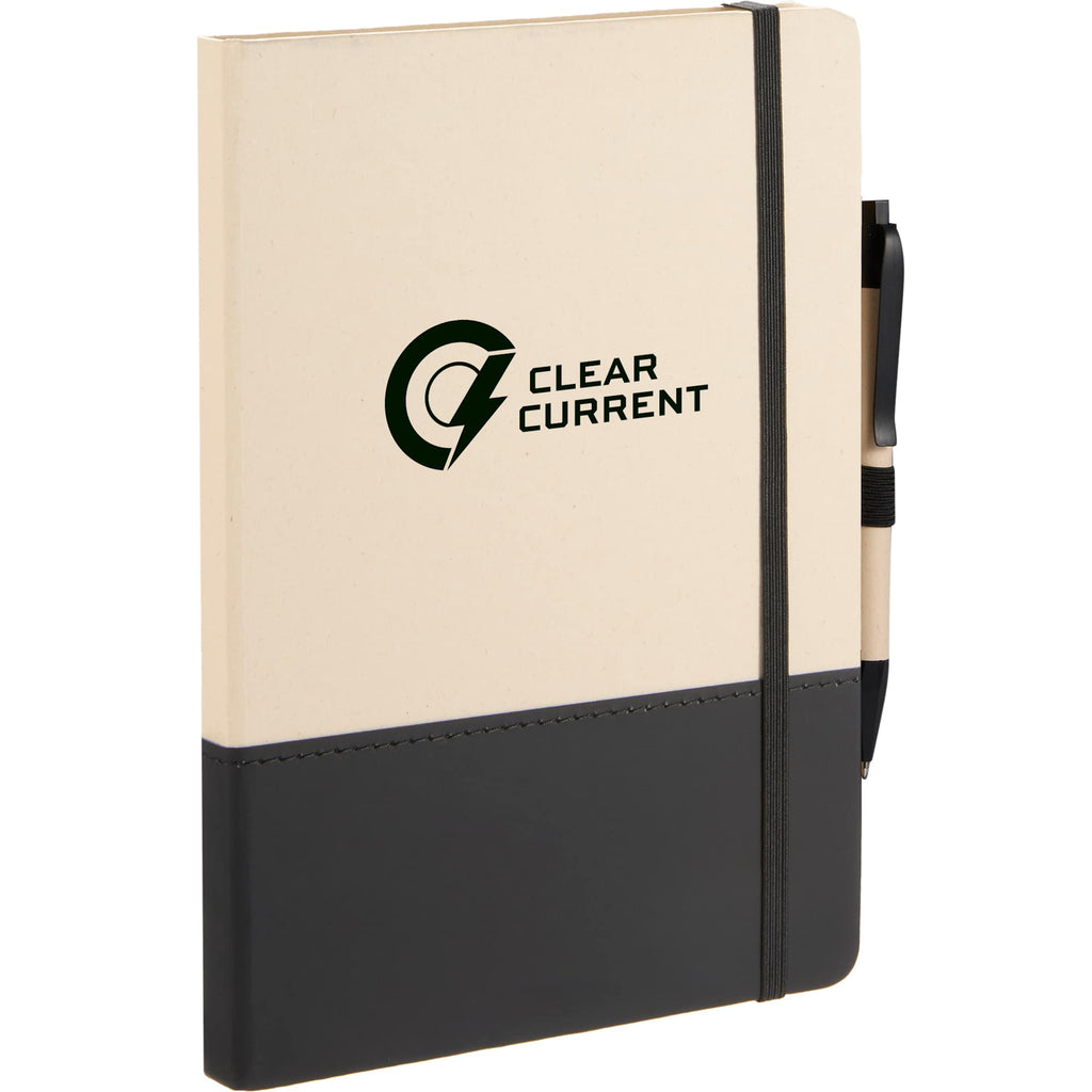 Sugarcane Paper Hardcover Notebook, 5.5 x 8.5 Inches - Black - Right Angle