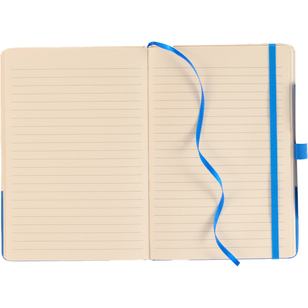 Sugarcane Paper Hardcover Notebook, 5.5 x 8.5 Inches - Blue - Open