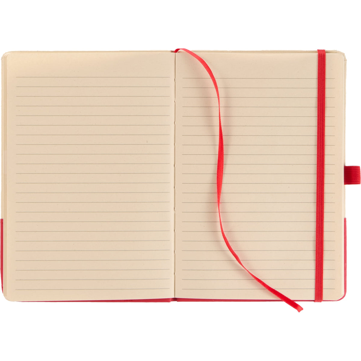 Sugarcane Paper Hardcover Notebook, 5.5 x 8.5 Inches - Red - Open