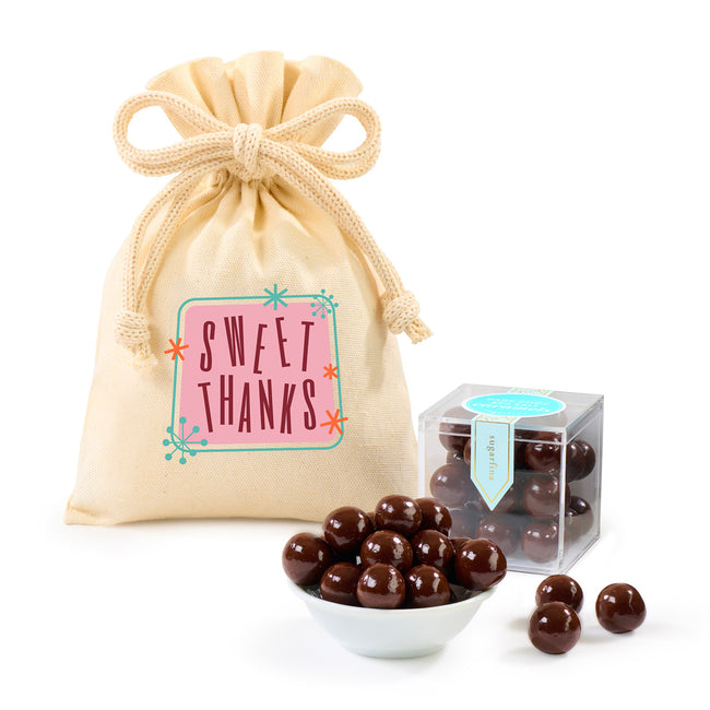 Sugarfina Sea Salt Caramels in a Canvas Gift Bag Transfer