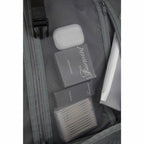 Suitcase-Style Travel Backpack in Recycled PET Embroidery - Black - Detail 12