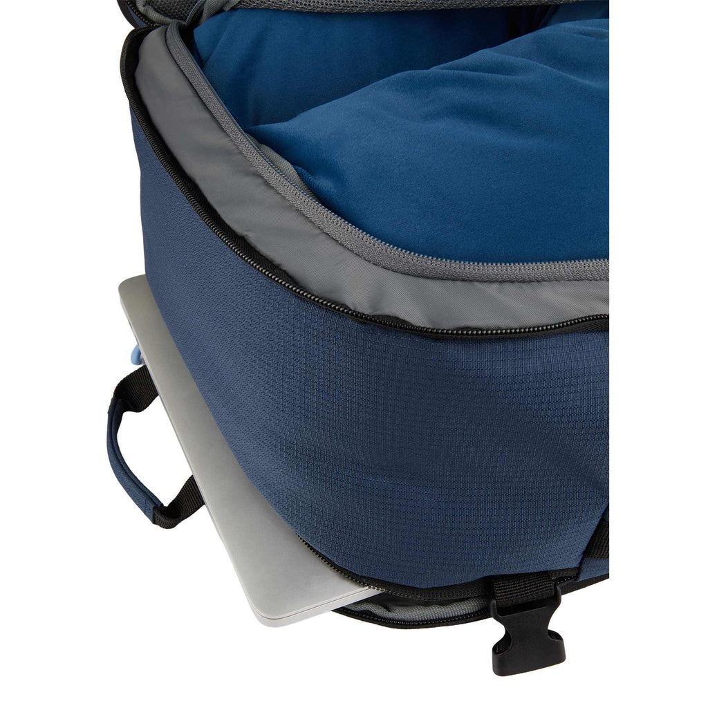 Suitcase-Style Travel Backpack in Recycled PET Embroidery - Navy - Detail 8