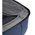 Suitcase-Style Travel Backpack in Recycled PET Embroidery - Navy - Detail 9