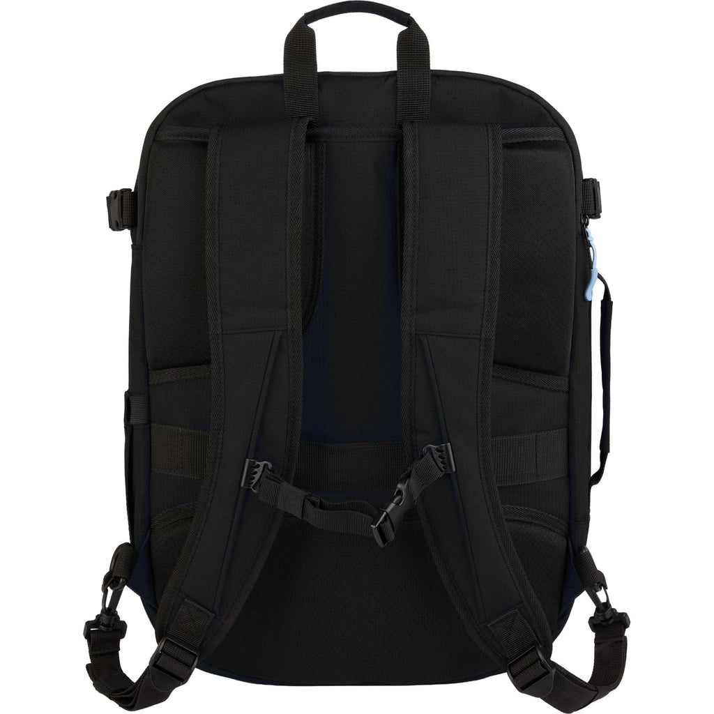 Suitcase-Style Travel Backpack in Recycled PET Transfer - Black - Back
