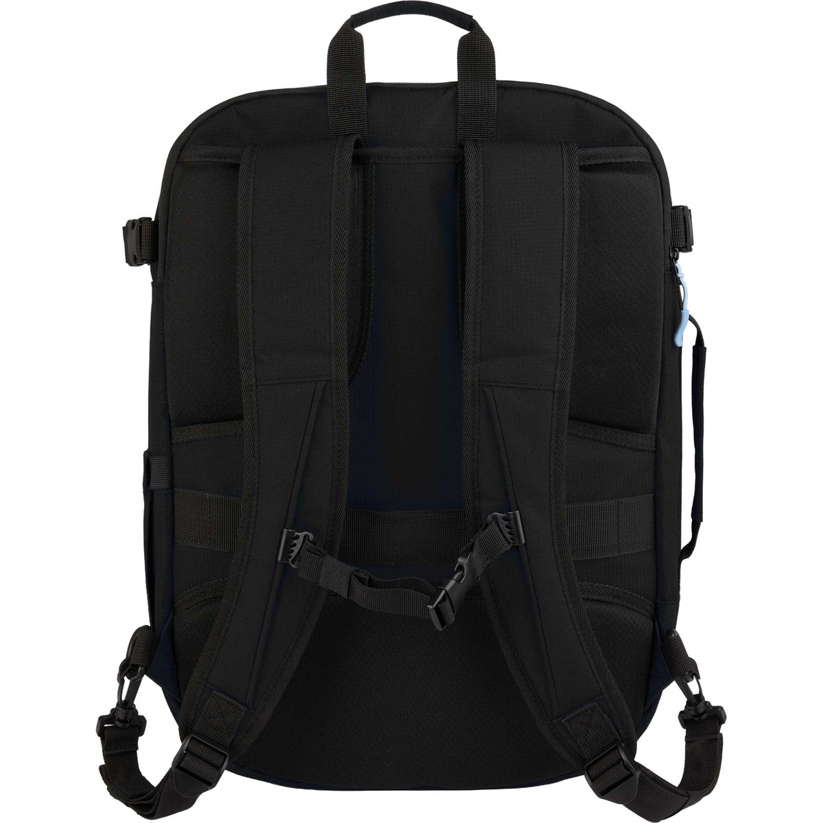Suitcase-Style Travel Backpack in Recycled PET Transfer - Black - Back