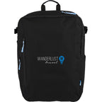 Suitcase-Style Travel Backpack in Recycled PET Transfer - Black - Front