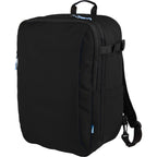 Suitcase-Style Travel Backpack in Recycled PET Transfer - Black - Left Angle