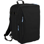 Suitcase-Style Travel Backpack in Recycled PET Transfer - Black - Right Angle