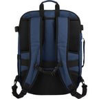 Suitcase-Style Travel Backpack in Recycled PET Transfer - Navy - Back