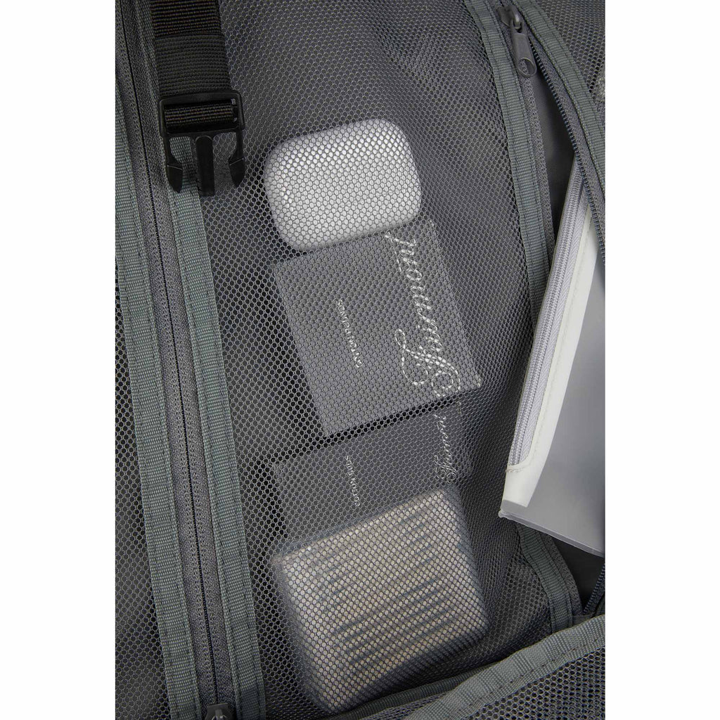 Suitcase-Style Travel Backpack in Recycled PET Transfer - Navy - Detail 12