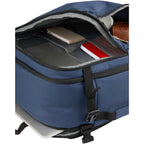 Suitcase-Style Travel Backpack in Recycled PET Transfer - Navy - Detail 7