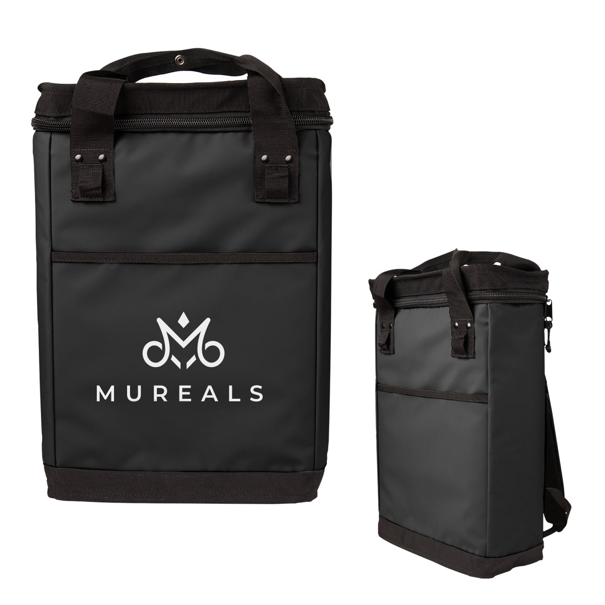 Summit Cooler Backpack for 24 Cans - Black - Silk Screen