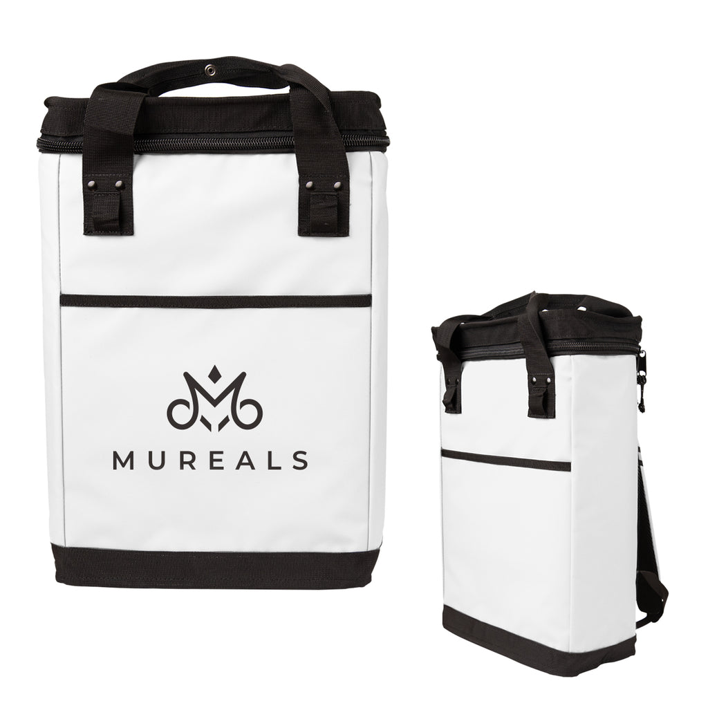 Summit Cooler Backpack for 24 Cans - Black - Silk Screen