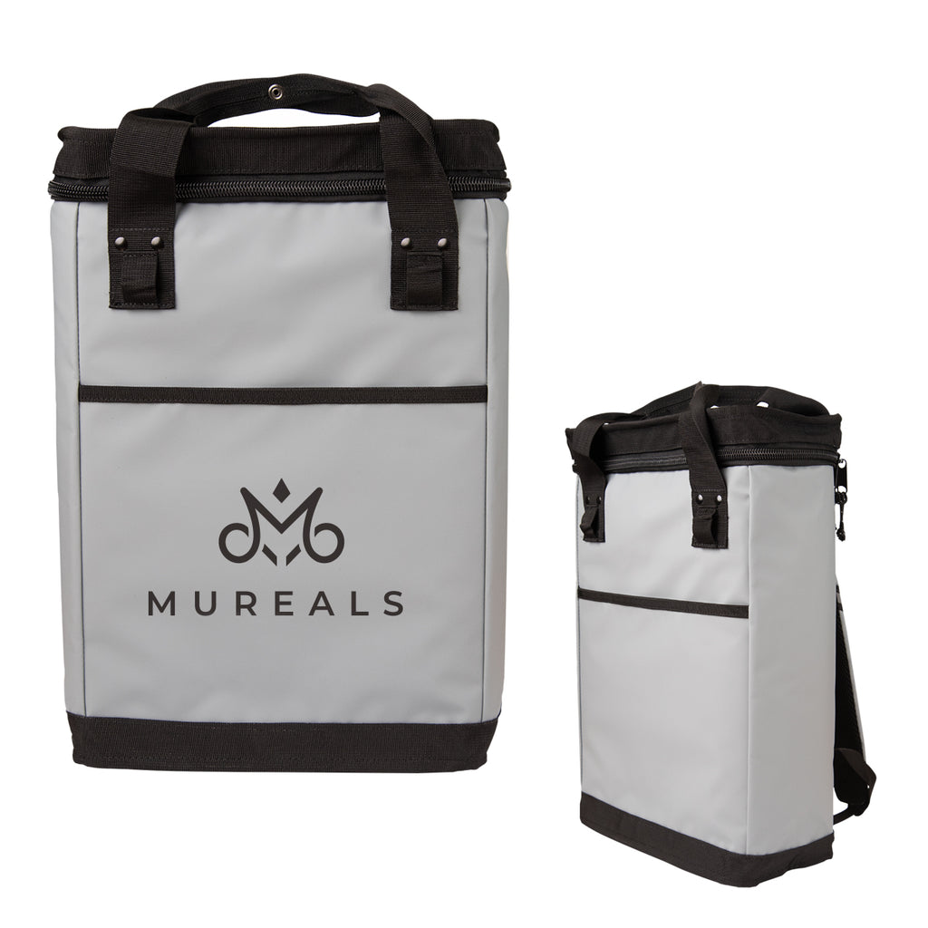 Summit Cooler Backpack for 24 Cans - Gray - Silk Screen