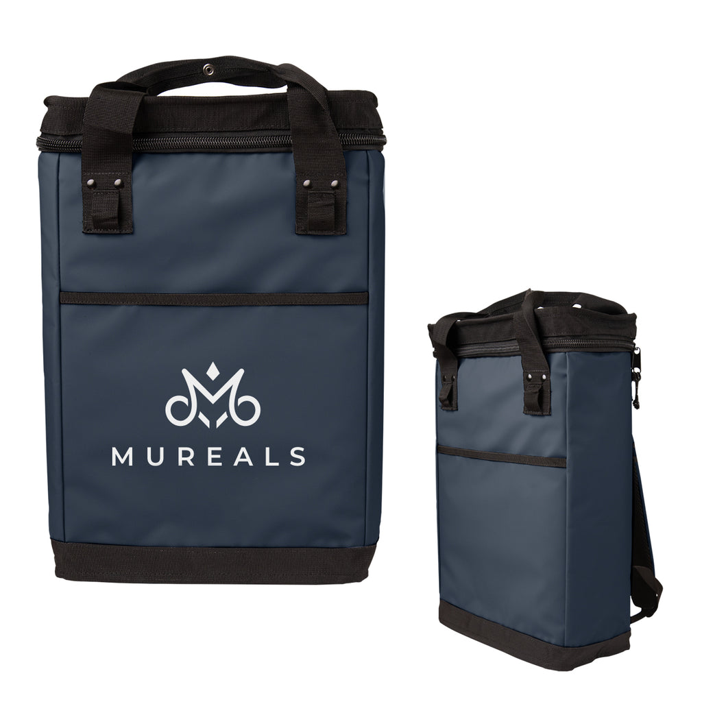 Summit Cooler Backpack for 24 Cans - Navy - Silk Screen