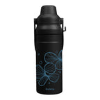 Summit Sip Recycled Stainless Steel Bottle with Carry Handle, 24 oz - Black - Silk Screen