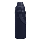 Summit Sip Recycled Stainless Steel Bottle with Carry Handle, 24 oz - Navy - Side
