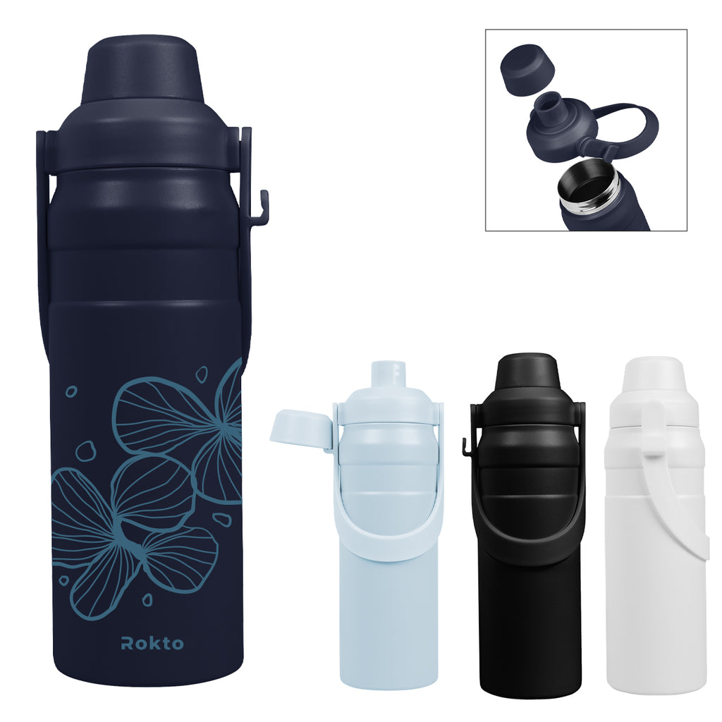 Summit Sip Recycled Stainless Steel Bottle with Carry Handle, 24 oz